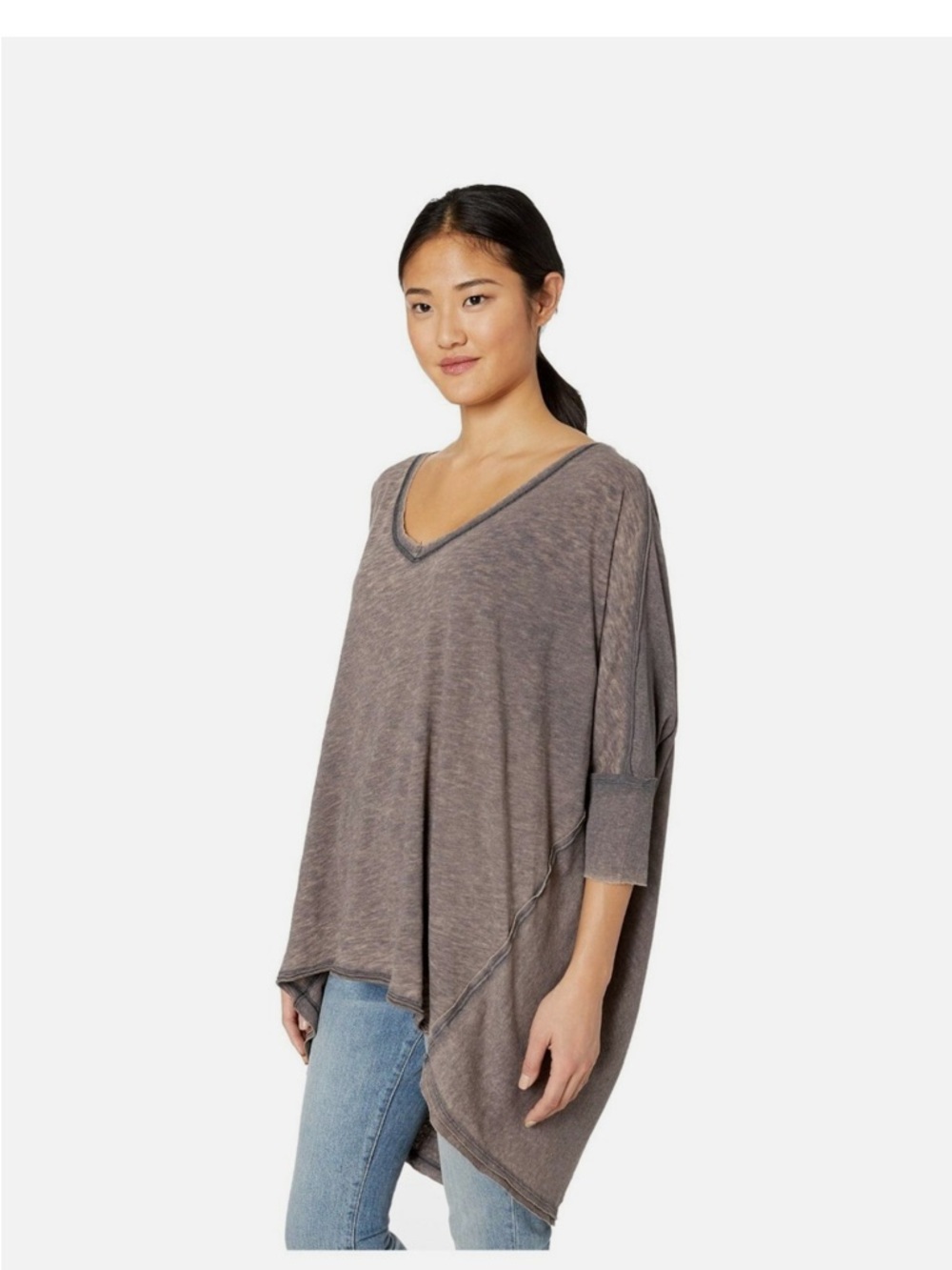 Free People - Catch Waves Tee in Washed Black [Retail $78]